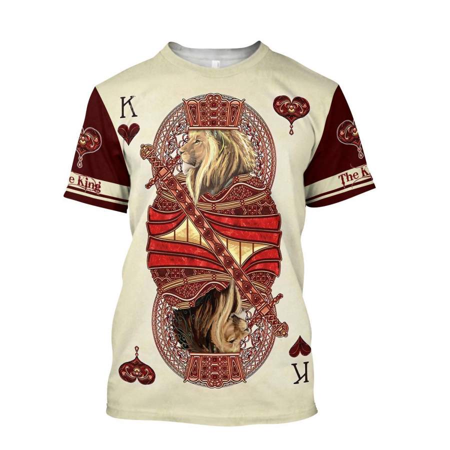 The King Club Lion Poker T-shirt for Men and Women TP