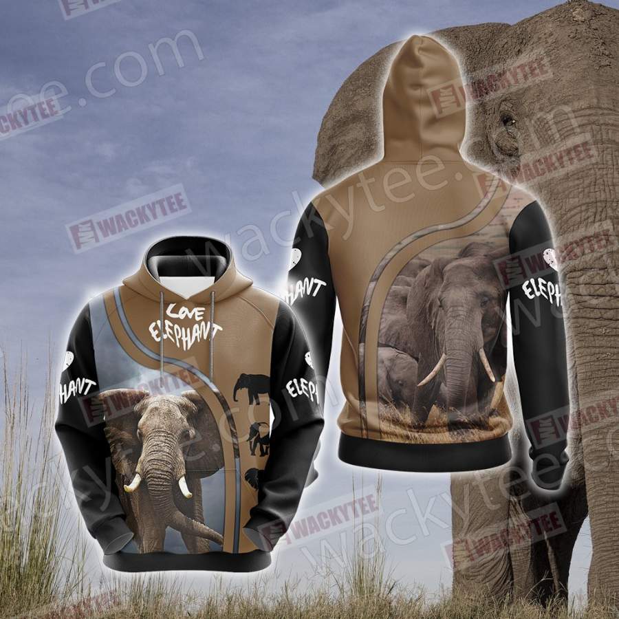 Love Elephant Unisex 3D Hoodie