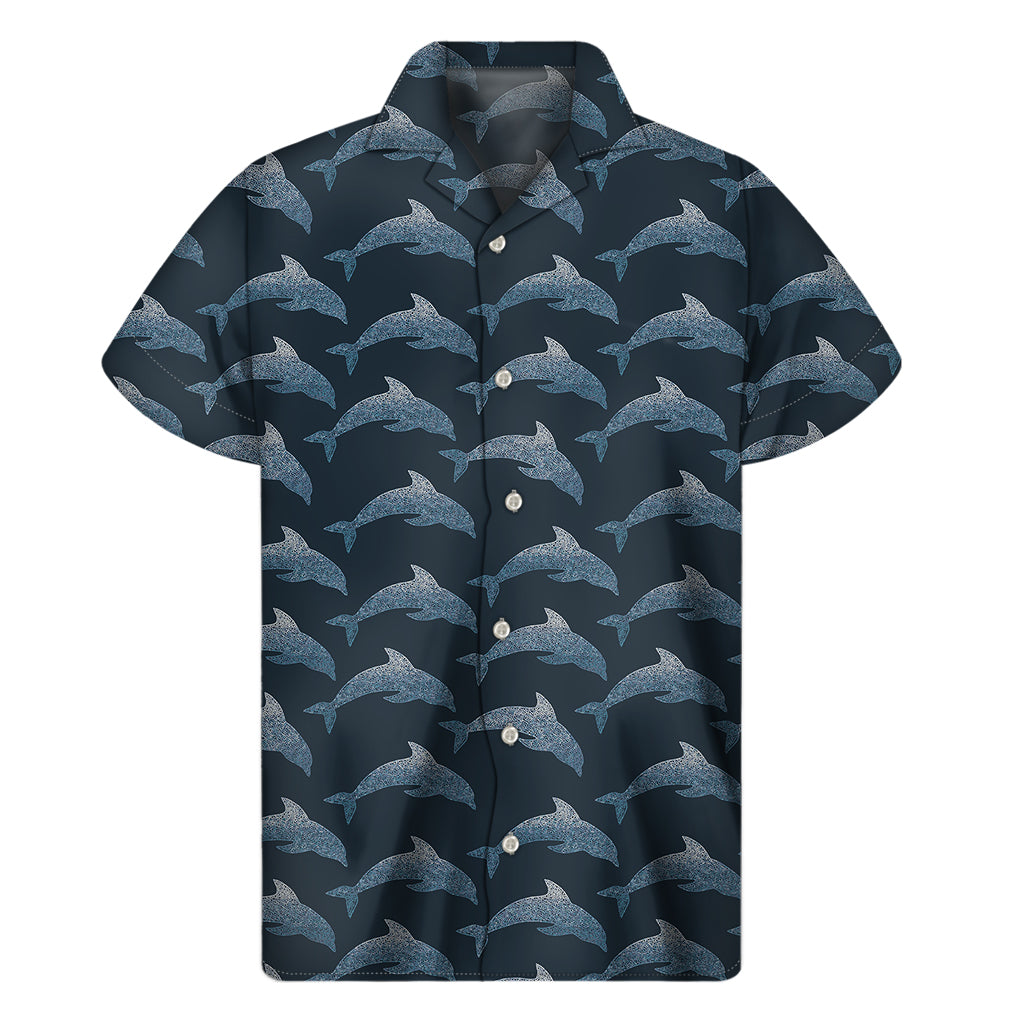 Dolphin Dot Pattern Print Men’S Short Sleeve Shirt