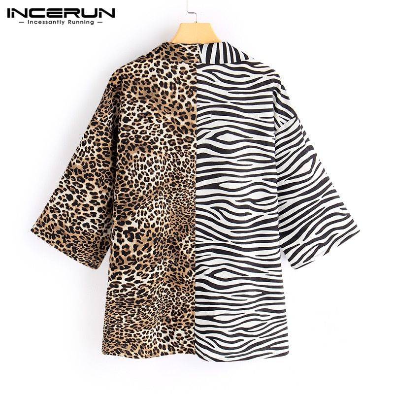 Animal Leopard Printed Short Sleeve Shirts