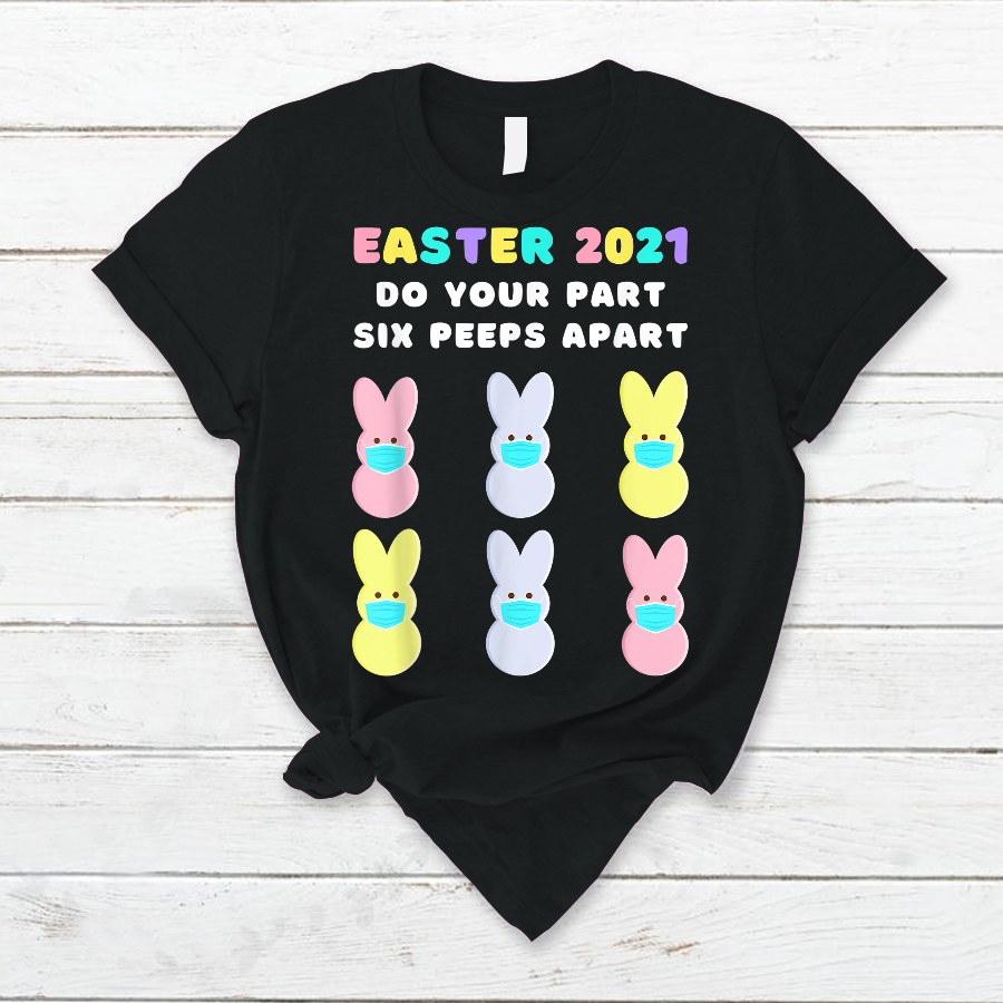 Funny Easter Bunny Peeps Face Mask Quarantine Tee Shirt 2021