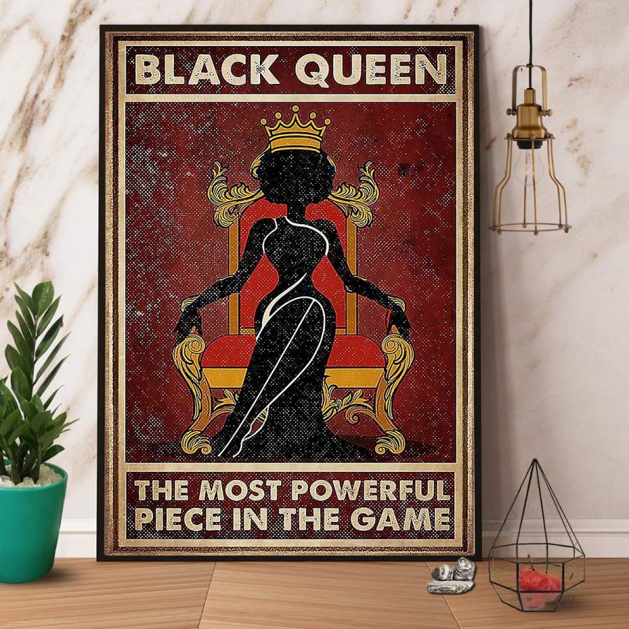 Black Queen The Most Powerful Piece In The Game Poster No Frame/ Wrapped Canvas Wall Decor Full Size