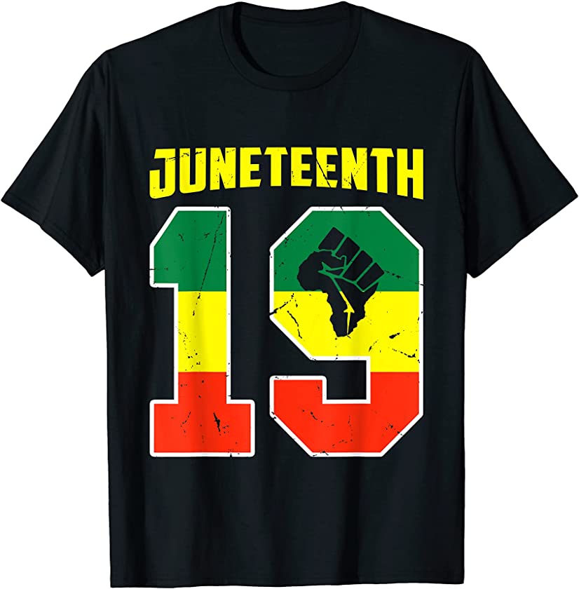 Black Queen Afro Juneteenth Flag Women Melanin Men Kids T-Shirt