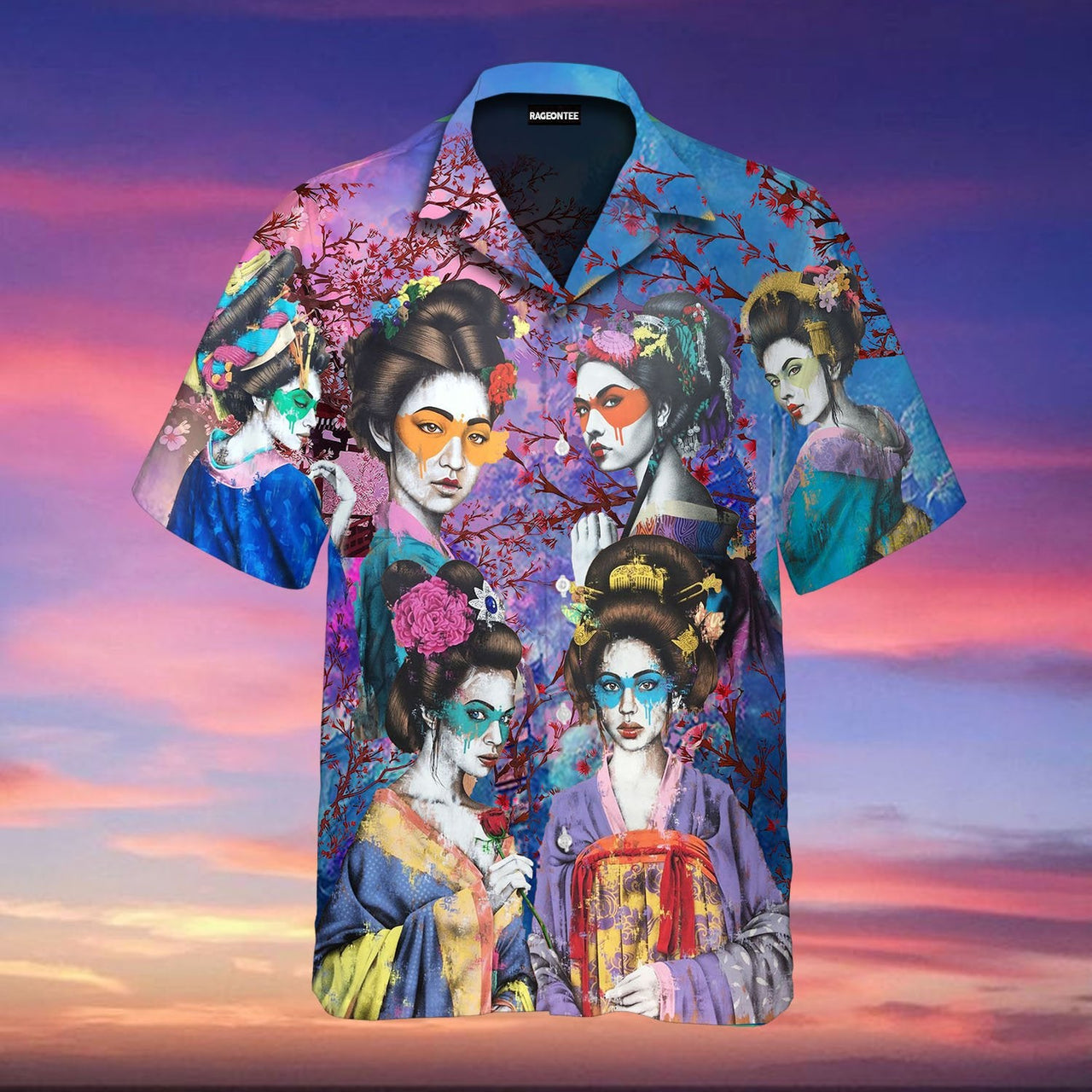 Colorful Japanese Beauty Aloha Hawaii Shirts Unisex Ha90028