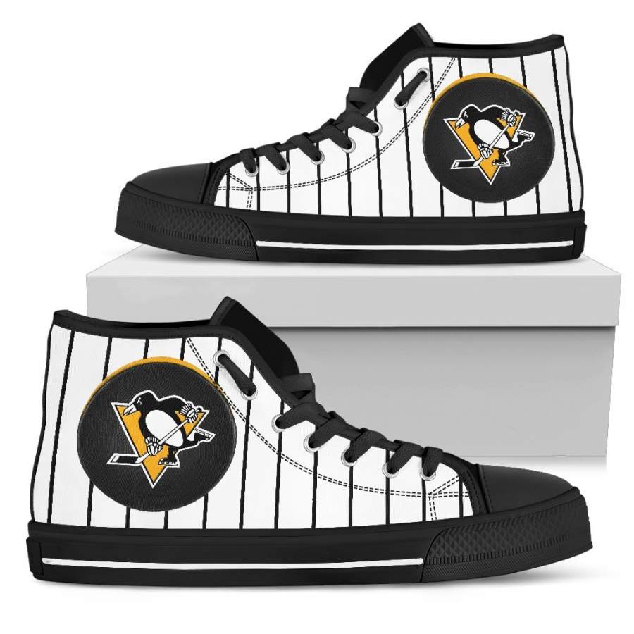 Straight Line With Deep Circle Pittsburgh Penguins High Top Shoes