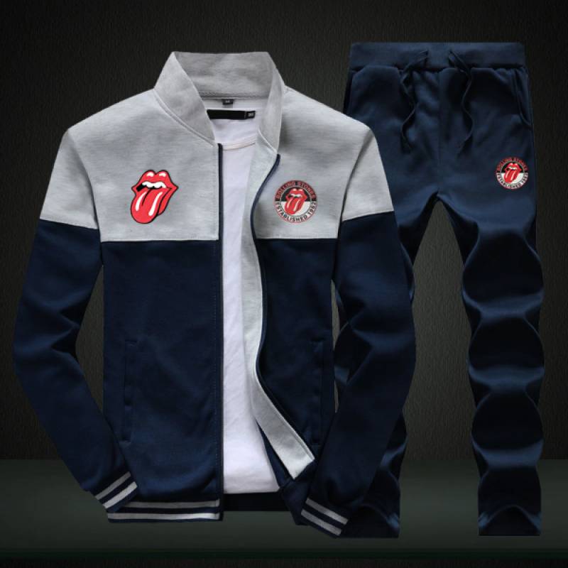 The Rolling Stones Sweatshirt +Sweatpants Mens Clothing 2 Pieces Sets Slim Tracksuit