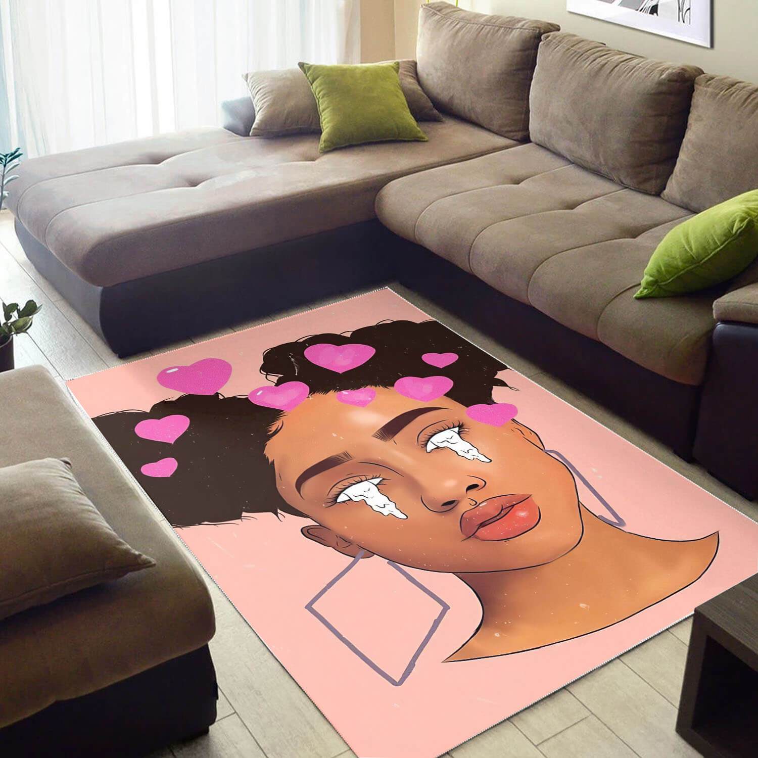 African American Area Rugs Pretty Girl With Afro African Carpet Modern Afrocentric Decor WBG27966