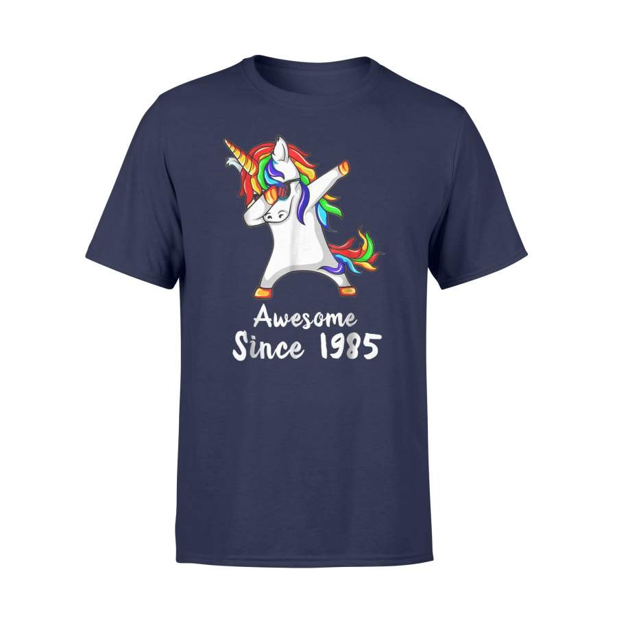 33 Years Old 33th Birthday Unicorn Dabbing 1985 T Shirt