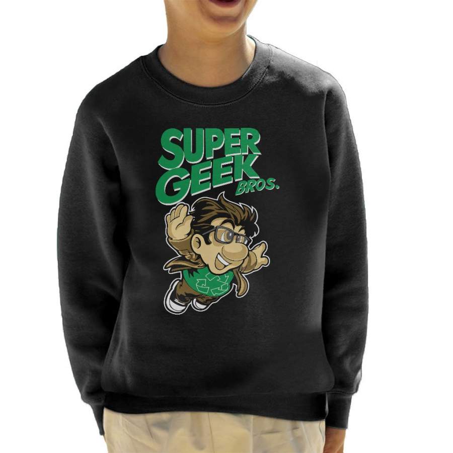 Super Mario Brothers Big Bang Theory Mix Kid’s Sweatshirt