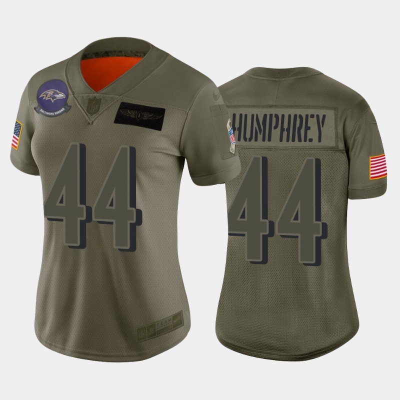 Womens Baltimore Ravens Marlon Humphrey Camo 2019 Salute To Service Limited Jersey