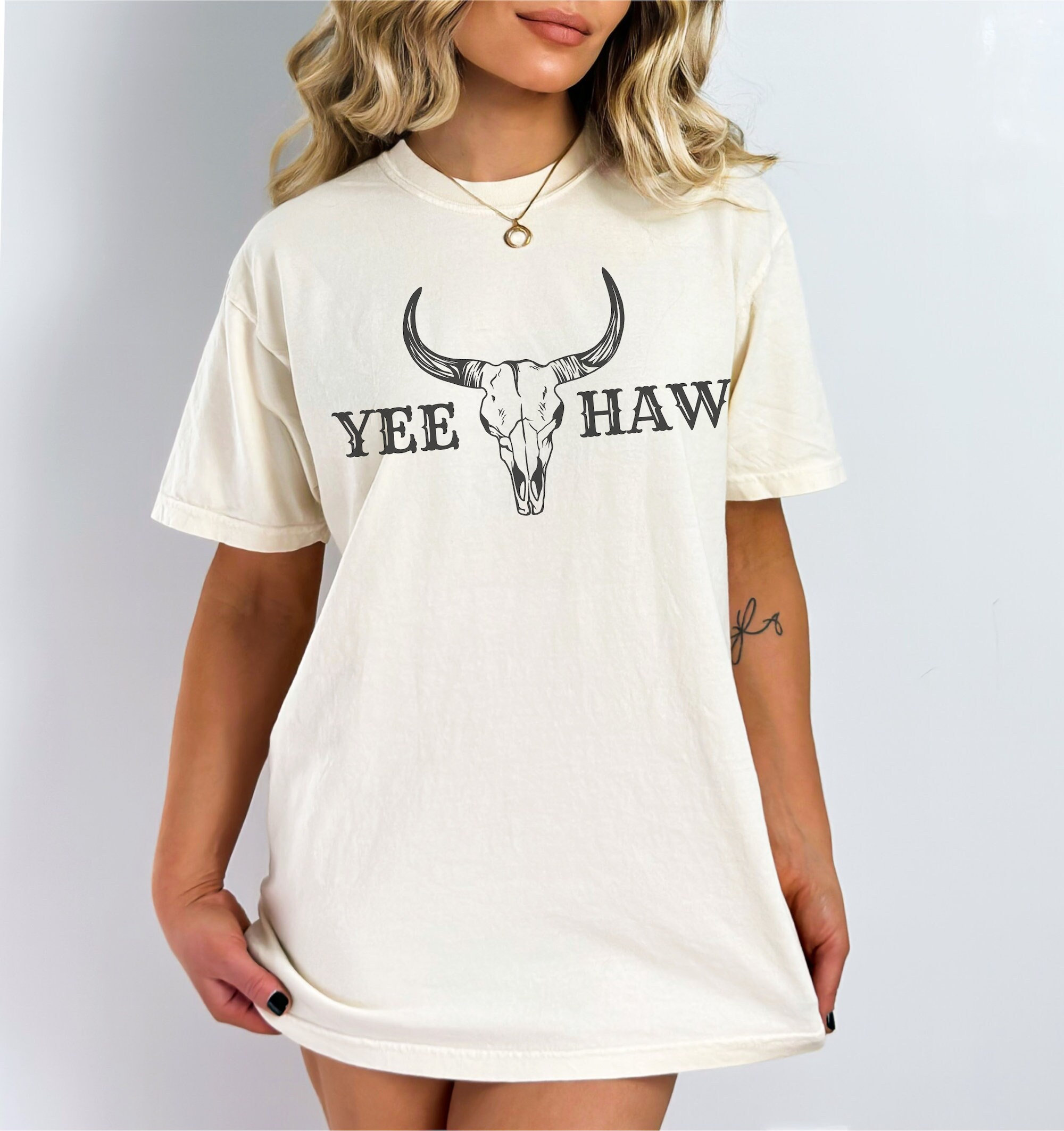 Yeehaw Cow Skull Comfort Colors Graphic Tee