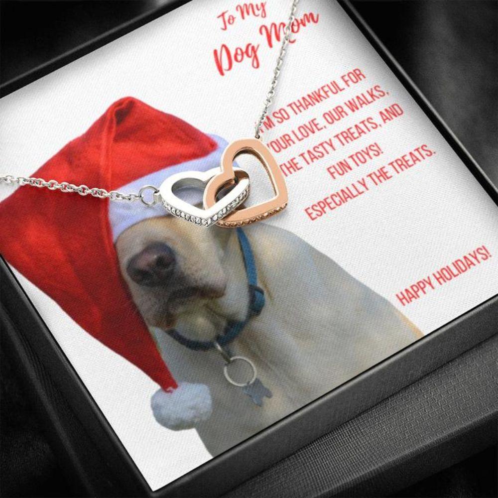 Gift For Buff Yellow Labrador Retriever Dog Mom – Mother Two Hearts Necklace 0921