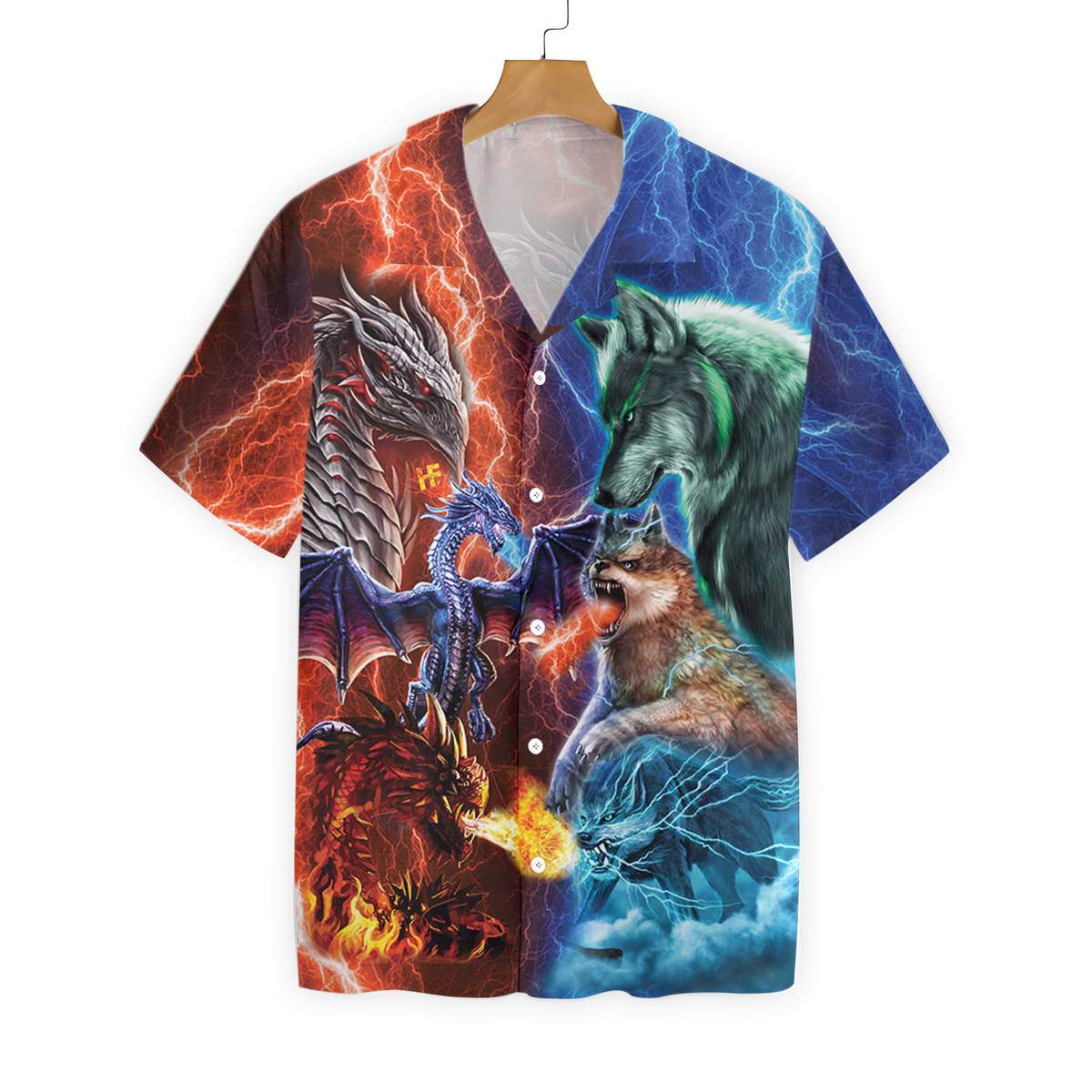 Dragon Vs Wolves Hawaiian Shirt Ha361