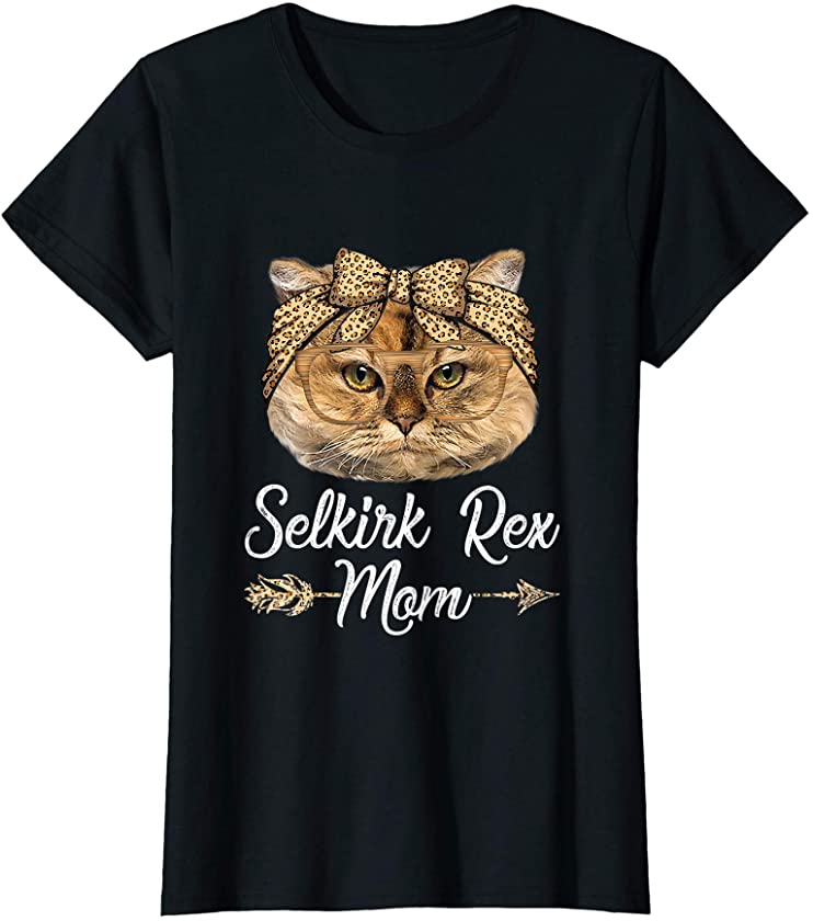 Womens Cute Selkirk Rex Mom Leopard Cat Mom Mother’s Day T-Shirt