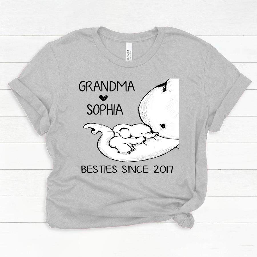 PERSONALIZED GRANDMA AND GRANDKID ELEPHANT SHIRT