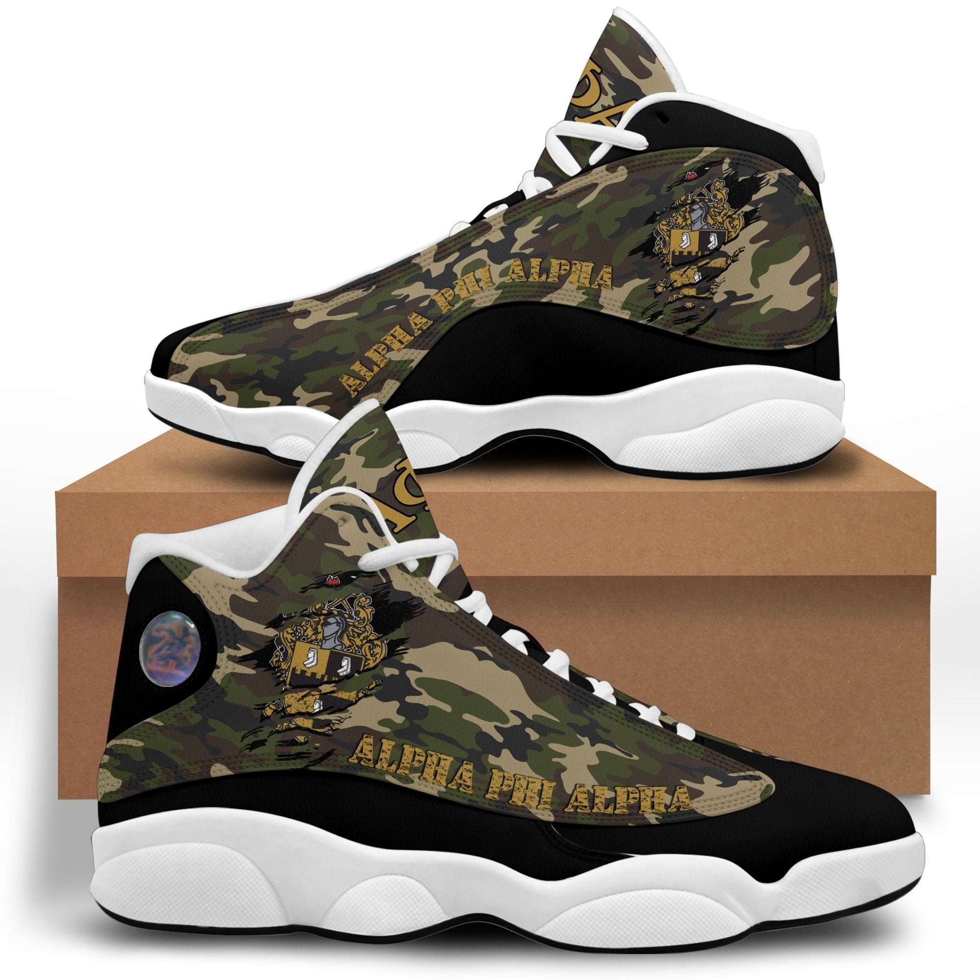 Wonderprint Footwear Alpha Phi Alpha Camouflage Sneakers Lt10