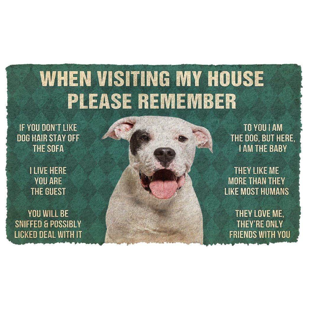 Gearhumans 3D Please Remember Dogo Argentino Dog’S House Rules Doormat