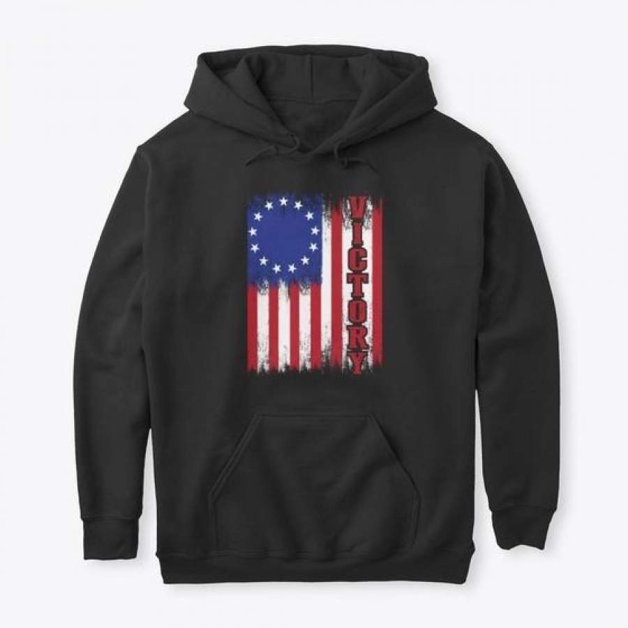 Victory Usa Distressed Flag 1776 Gildan Hoodie Sweatshirt