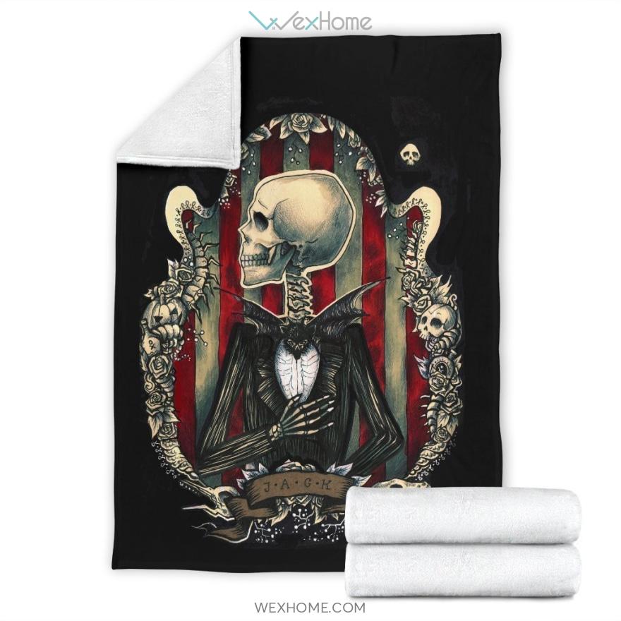 Jack Skellington Skull The Nightmare Before Christmas Premium Blanket