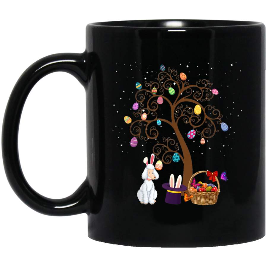 Poodle Pet Dog Hunting Egg Tree Bunny Easter Day Gift Mug