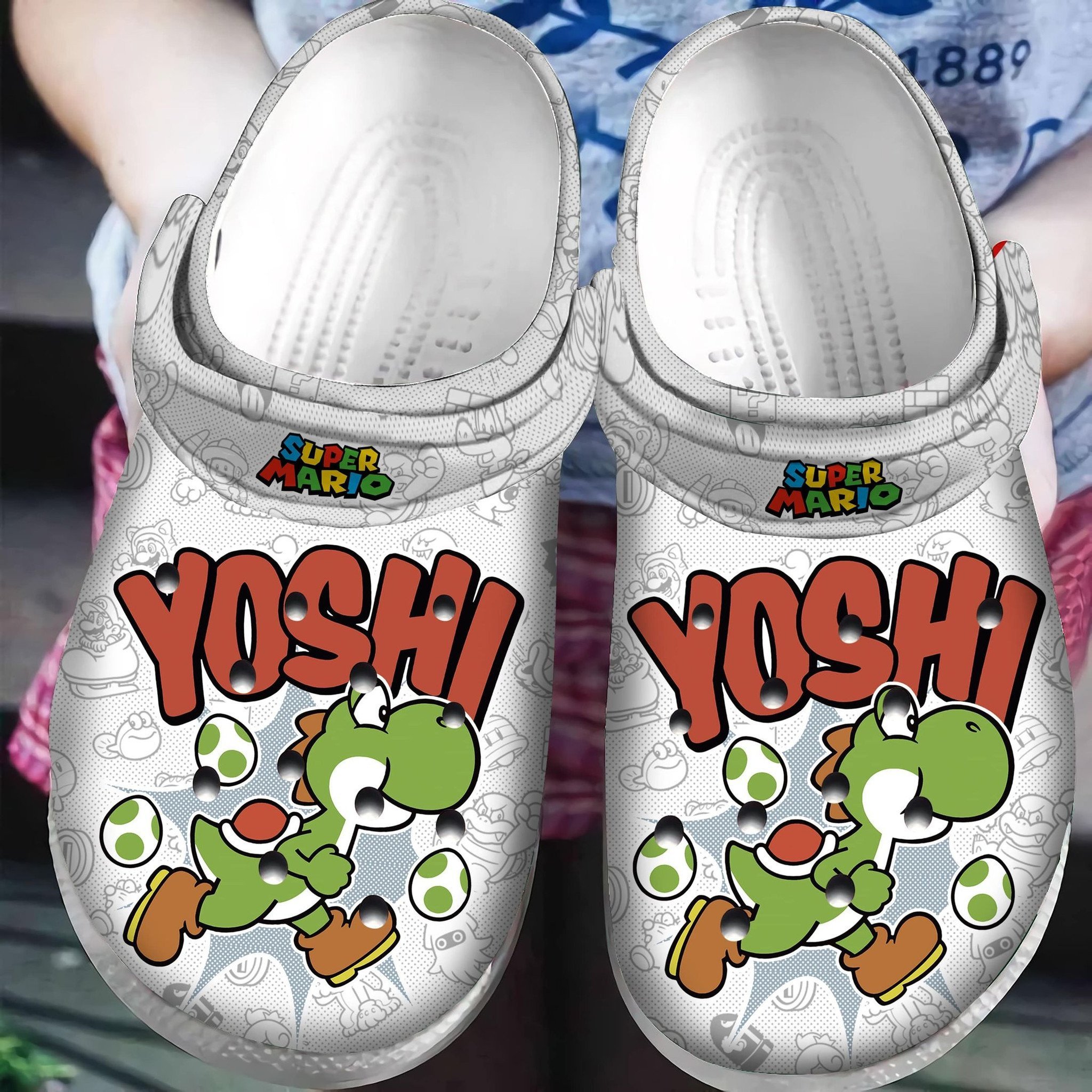 Super Mario Yoshi For Men And Women Rubber Crocs Crocband Clogs, Comfy Footwear