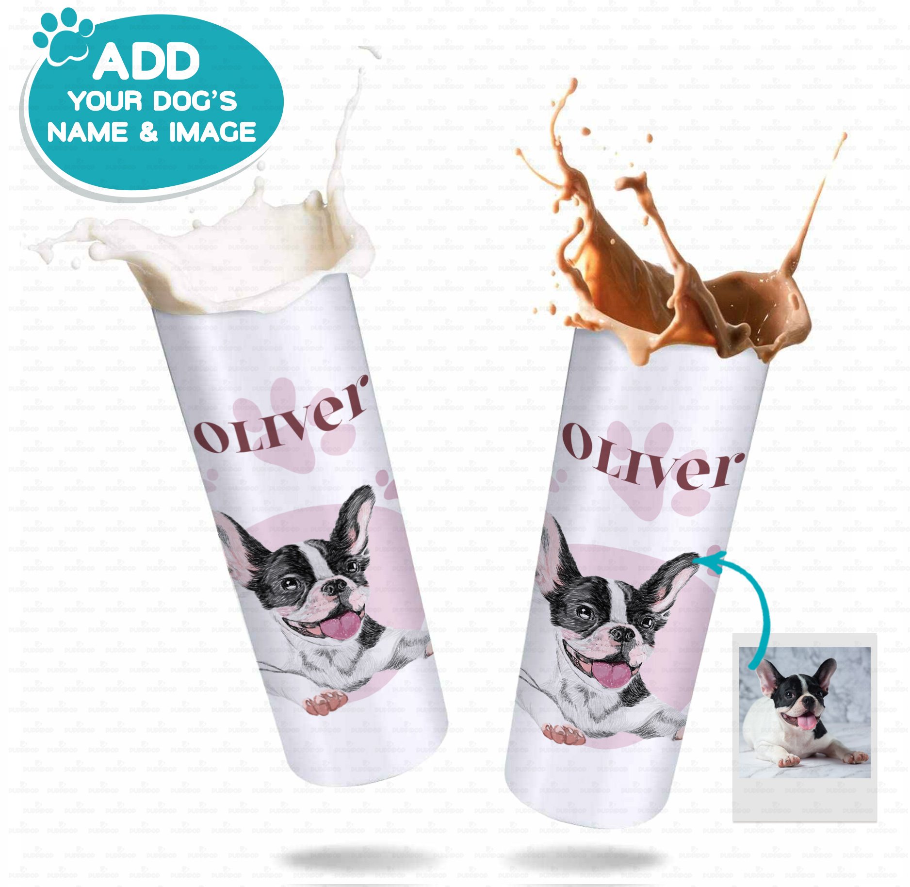 Personalized Dog Gift Idea – Sketching Color Portrait Puppy Gift For Puppy Lovers – Tumbler