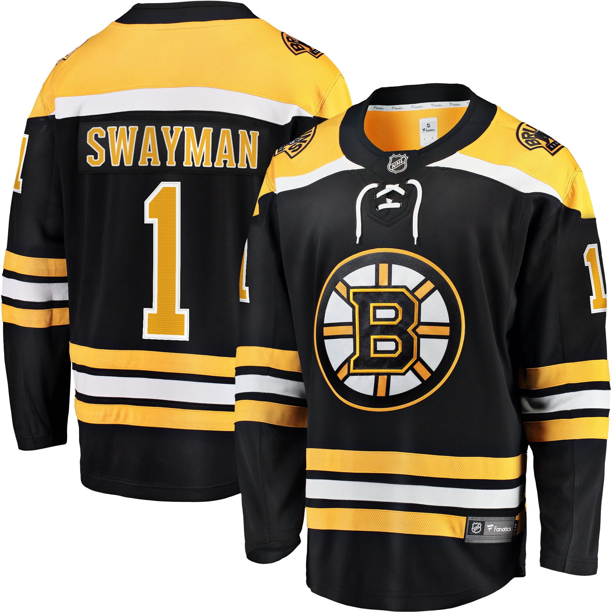 Men's Boston Bruins Jeremy Swayman Black 2017/18 Home Breakaway Jersey