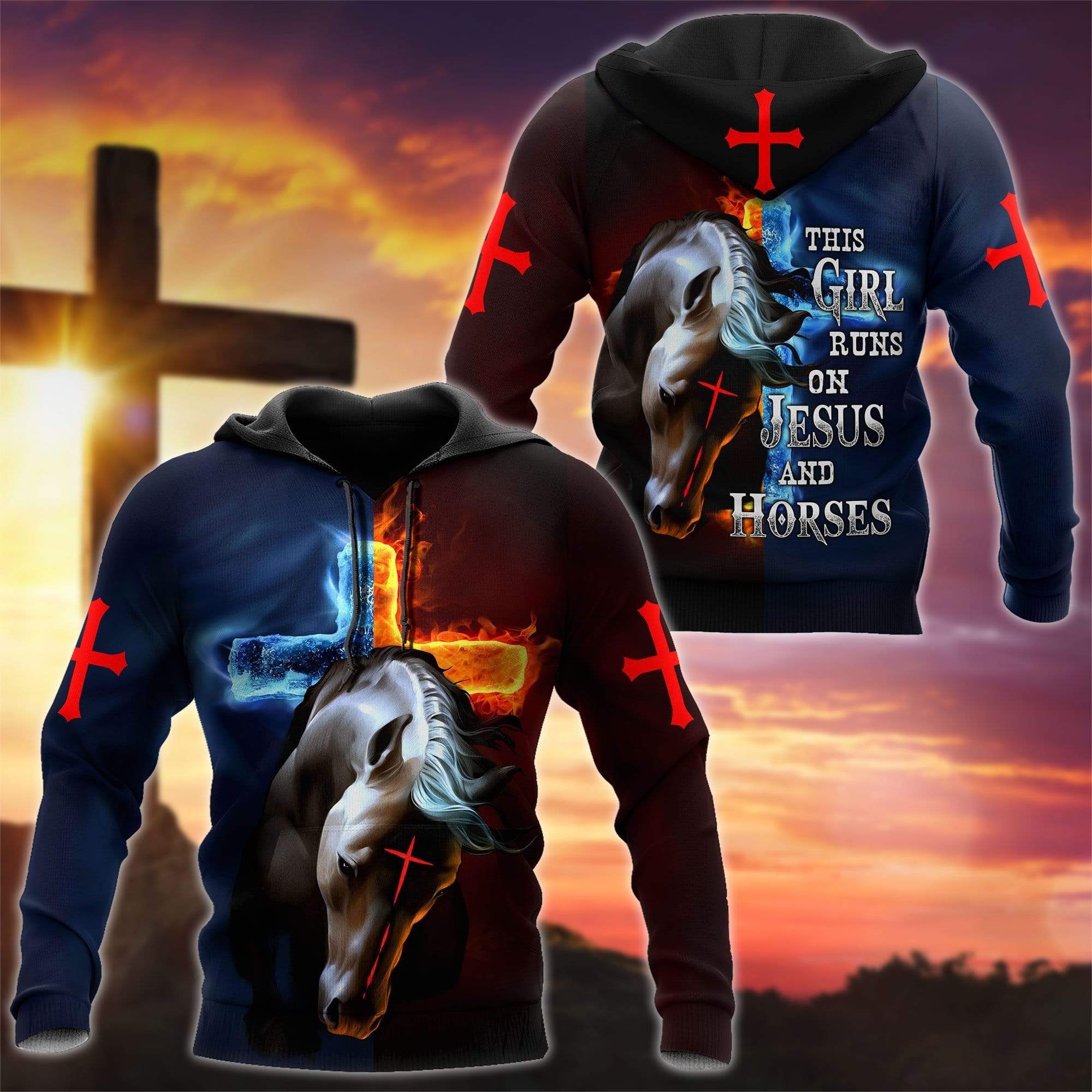 This Girl Run On Horse And Jesus Hoodie 3D