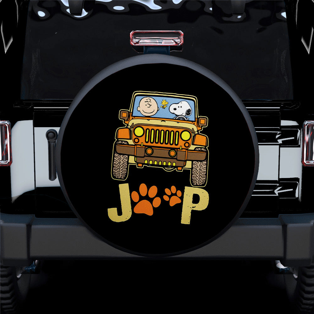 Snoopy Jeep Driving Car Spare Tire Covers Gift For Campers