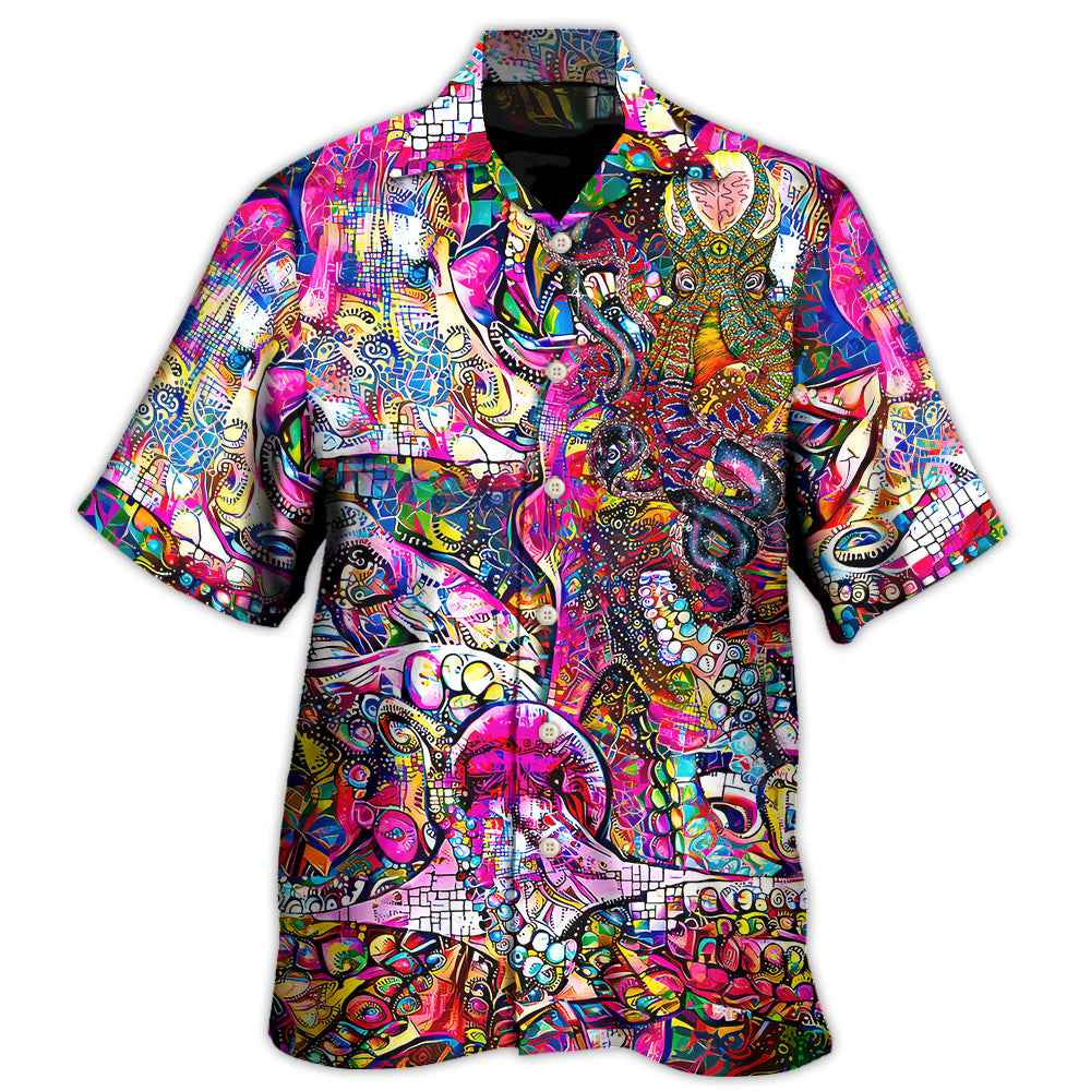 Octopus In Whimsical Modern Psychedelics Hawaii Shirt Ha76203