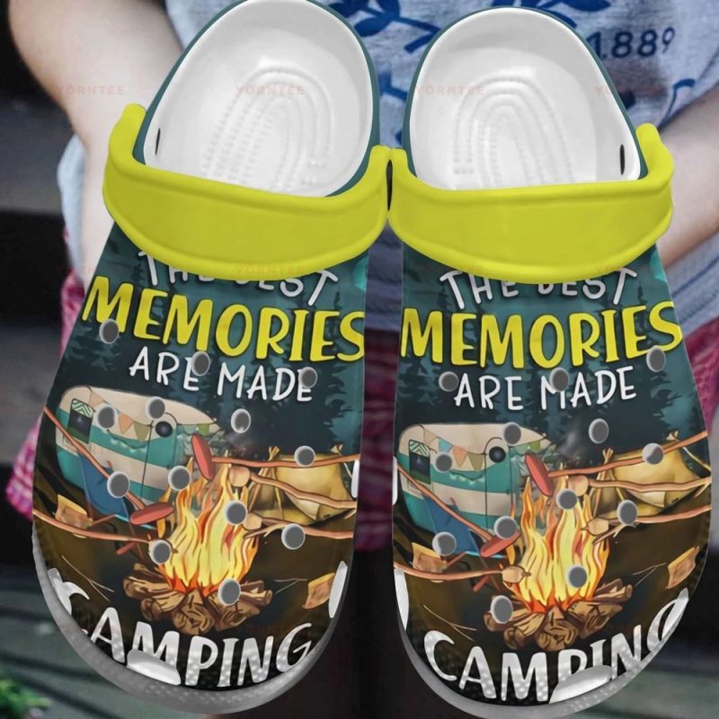 Camping Lovers The Best Memories Are Made Gift For Lover Rubber clog Shoes Comfy Footwear