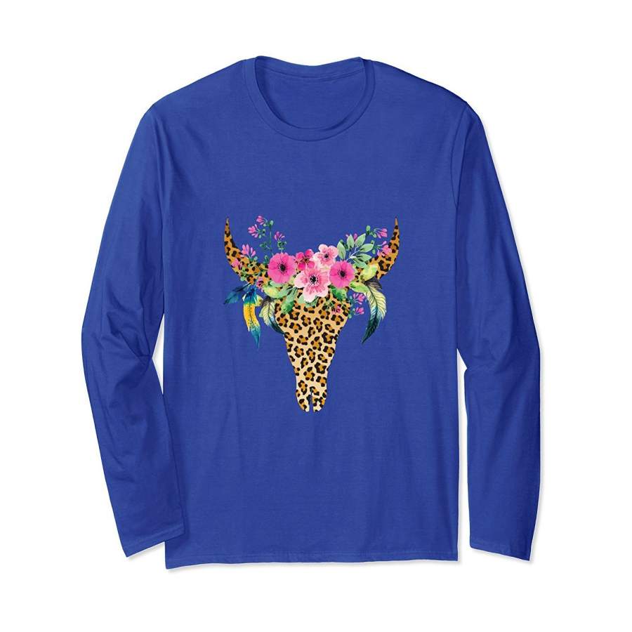 DTACover your body with amazing DTA Mother’s Day Cow Leopard Bull Skull Cute long sleeve