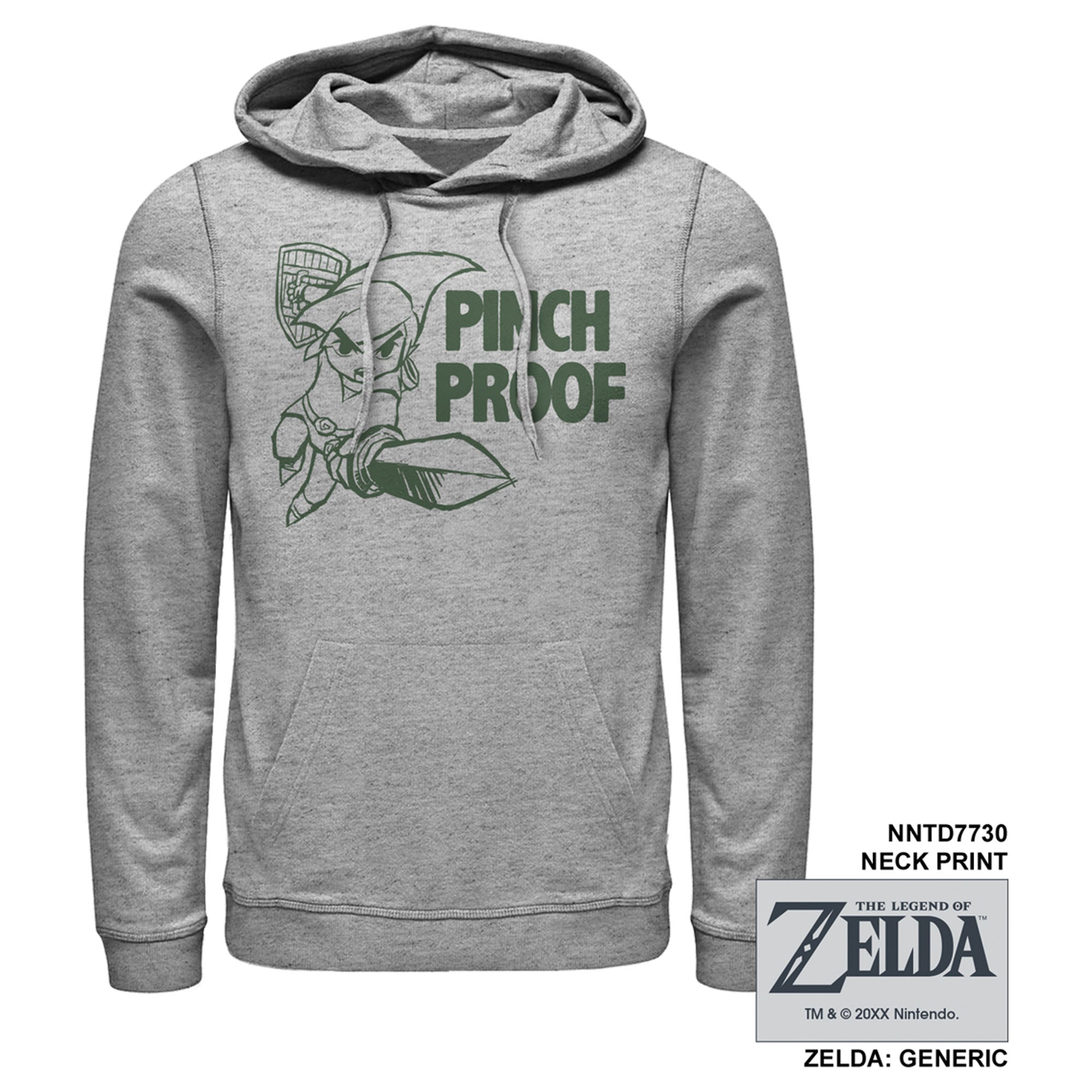 Men’S Nintendo Legend Of Zelda St. Patrick’S Day Link Pinch Proof Pull Over Hoodie