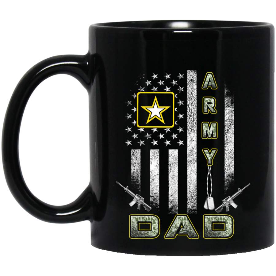 Mens Proud Army Dad T Shirt United States USA Flag Father Veterans Day Christmas Gift Mug