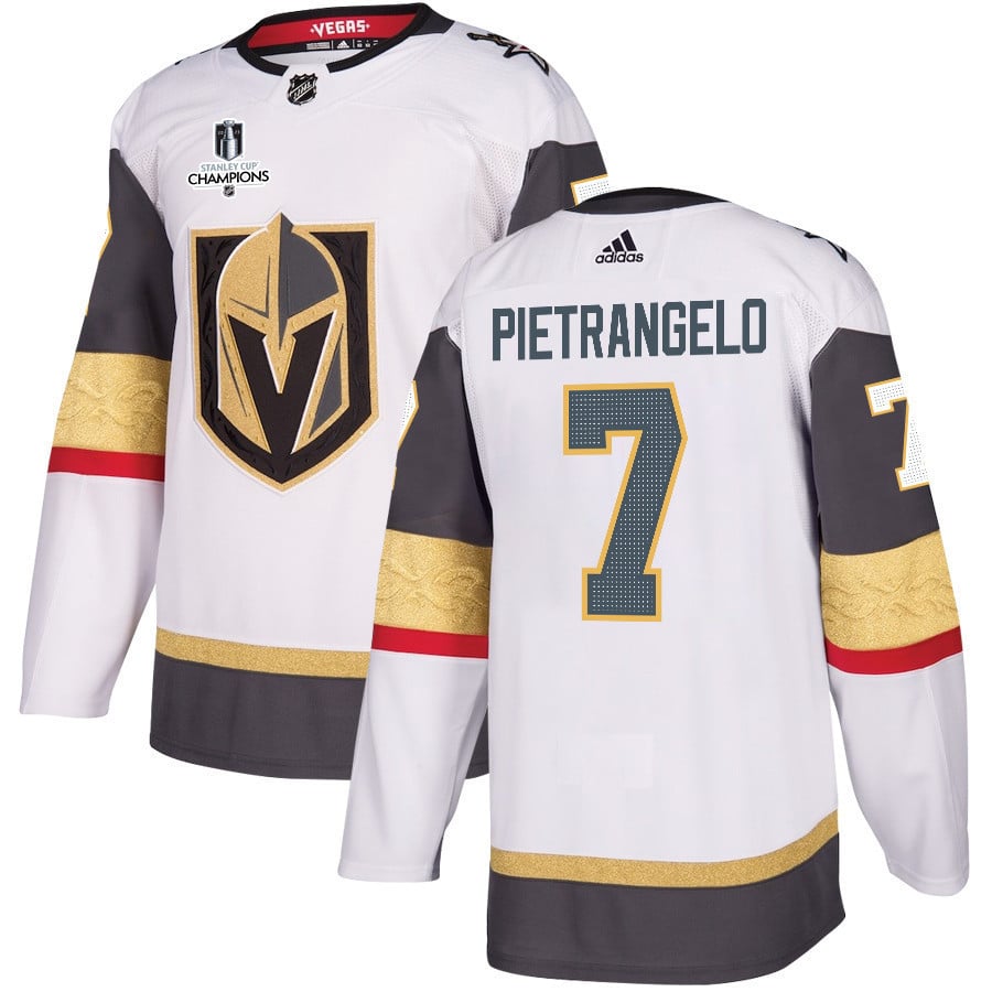 Alex Pietrangelo 7 Vegas Golden Knights Stanley Cup 2023 Champions Patch Away Breakaway Men Jersey – White