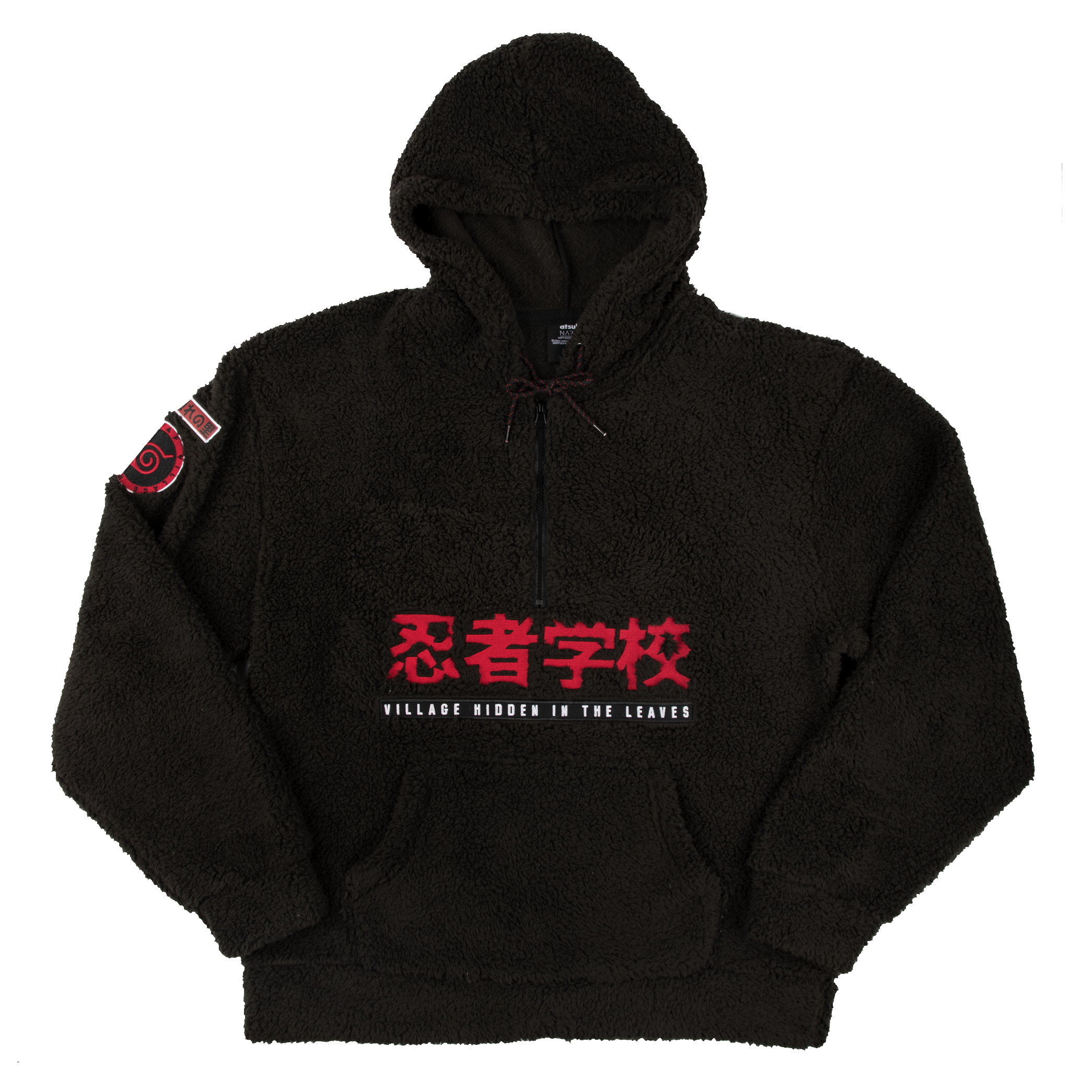 Village Of The Hidden Leaves Black Sherpa Hoodie