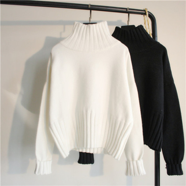 Sweater Women Pullover High Elasticity Knitted Ribbed Slim Jumper Autumn Winter Basic Female Sweater truien dames alx