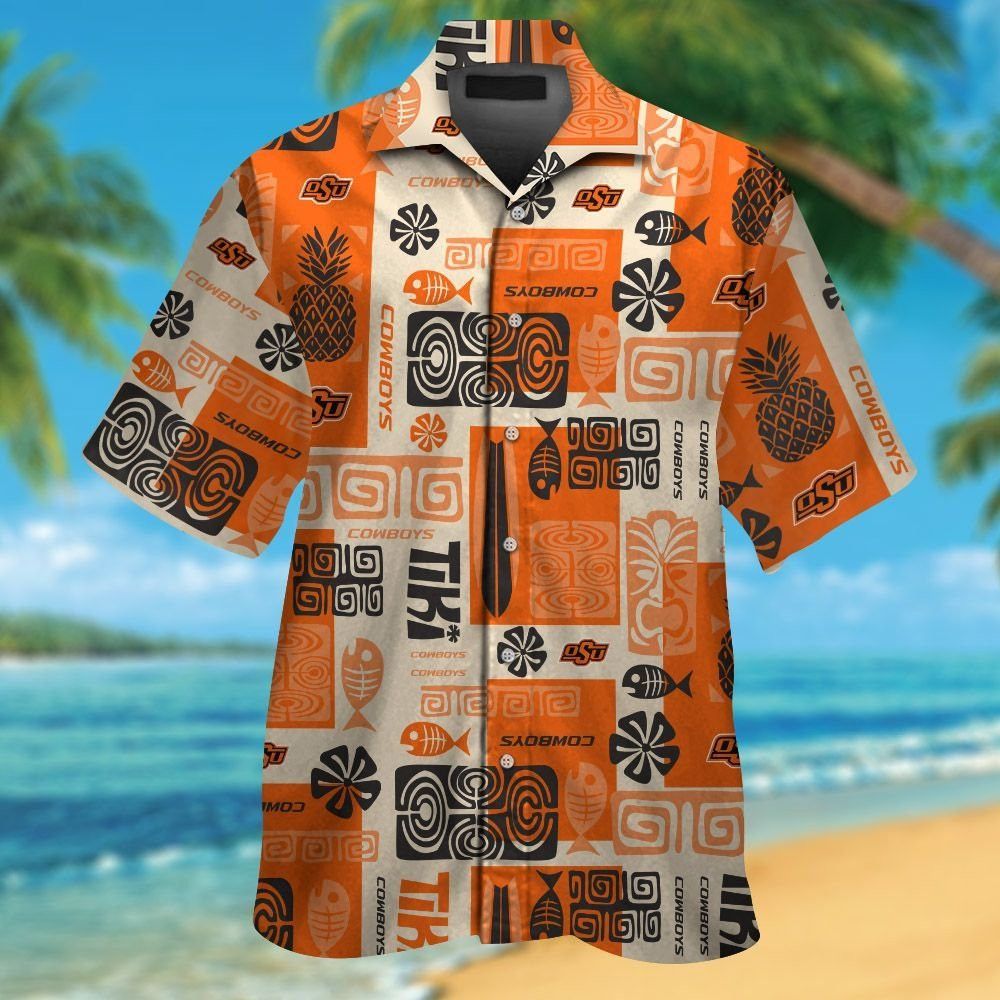 NCCA Oklahoma State Cowboys Pineapple Orange Hawaiian Shirt