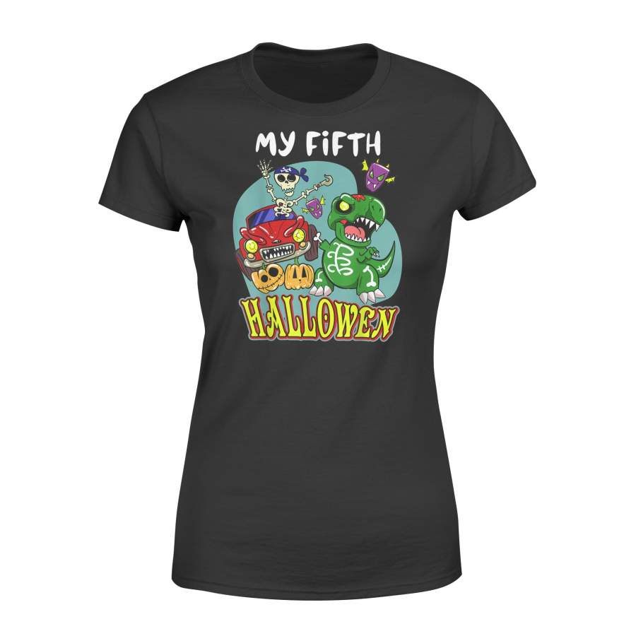 5th Birthday party my 5 fifth Halloween Baby Dinosaur tshirt – Standard Women’s T-shirt