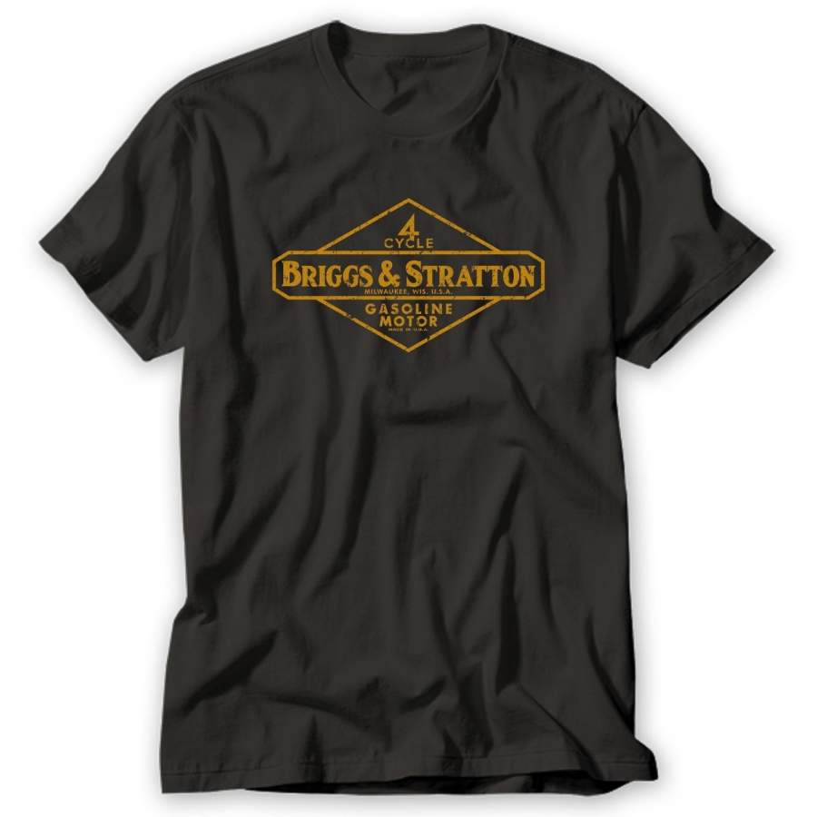 Vintage Briggs & Stratton T-shirt Men’s Short Sleeve Cotton T shirt Fashion Tee Black