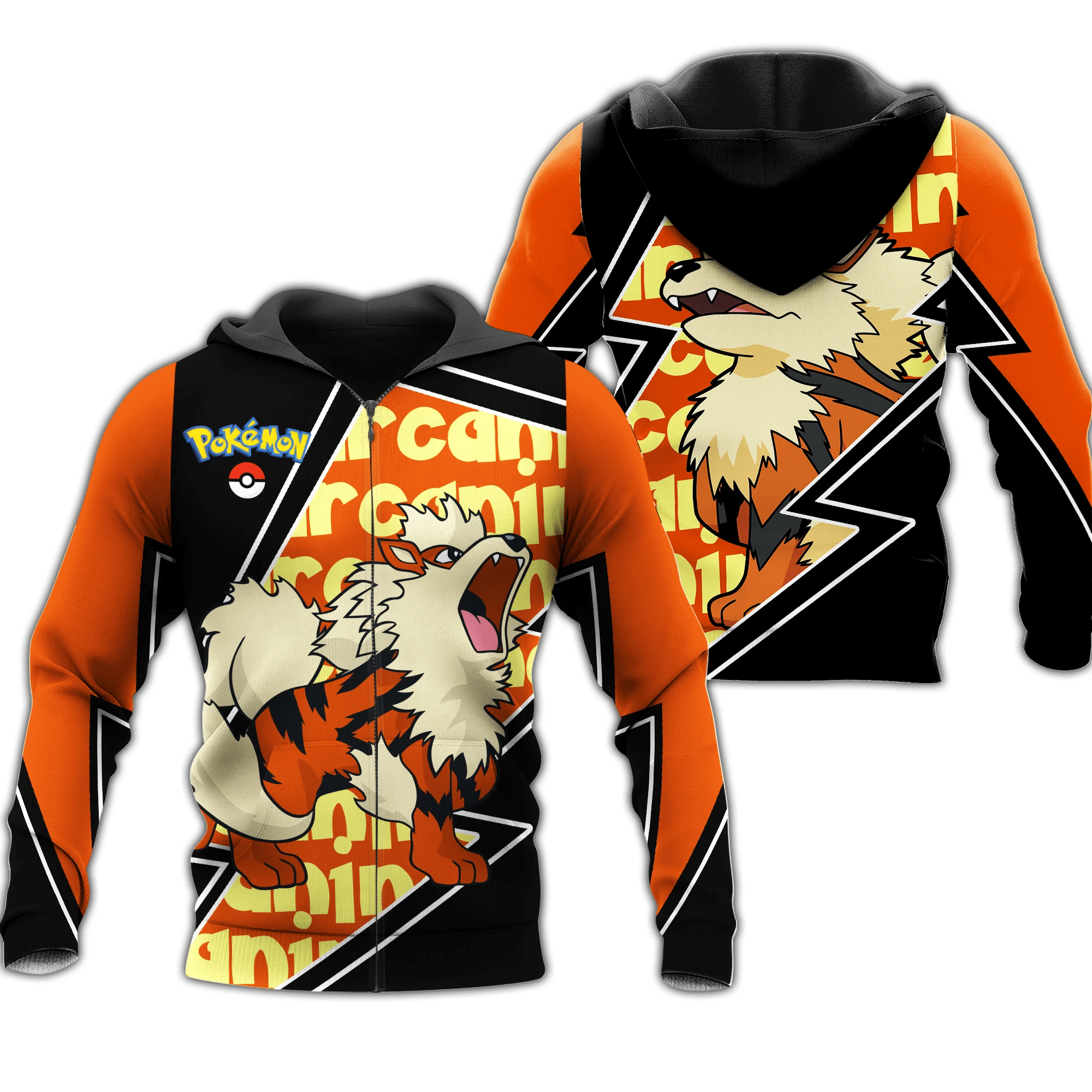 Arcanine Zip Hoodie Costume Pokemon Shirt Fan Gift Idea Va06 Unisex Men Women