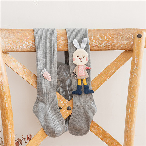 Lawadka 2-7Years New Spring Autumn Tights for Girls Cotton Knitted Children’s Pantyhose Cartoon Rabbit Kids Girls Tight 2021 alx