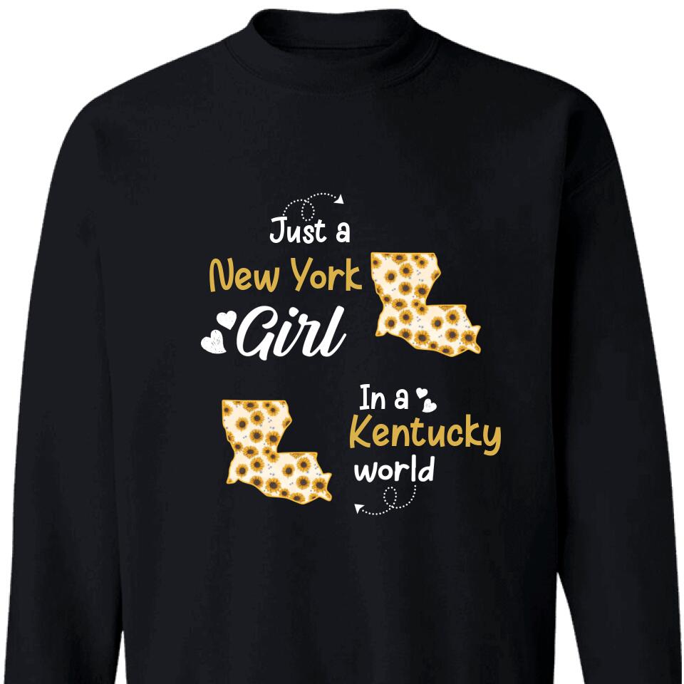 Personalized Just A Girl Sunflower Born And Live Sweatshirt – Trending Personalized