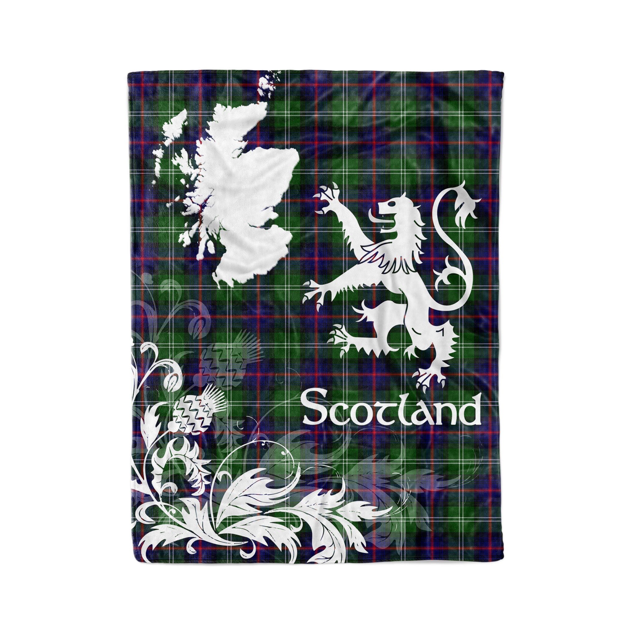 Tartan Plaid Fleece Blanket Tartan Blanket Thistle And Lion Scottish Clan Swinton Plaid Blanket