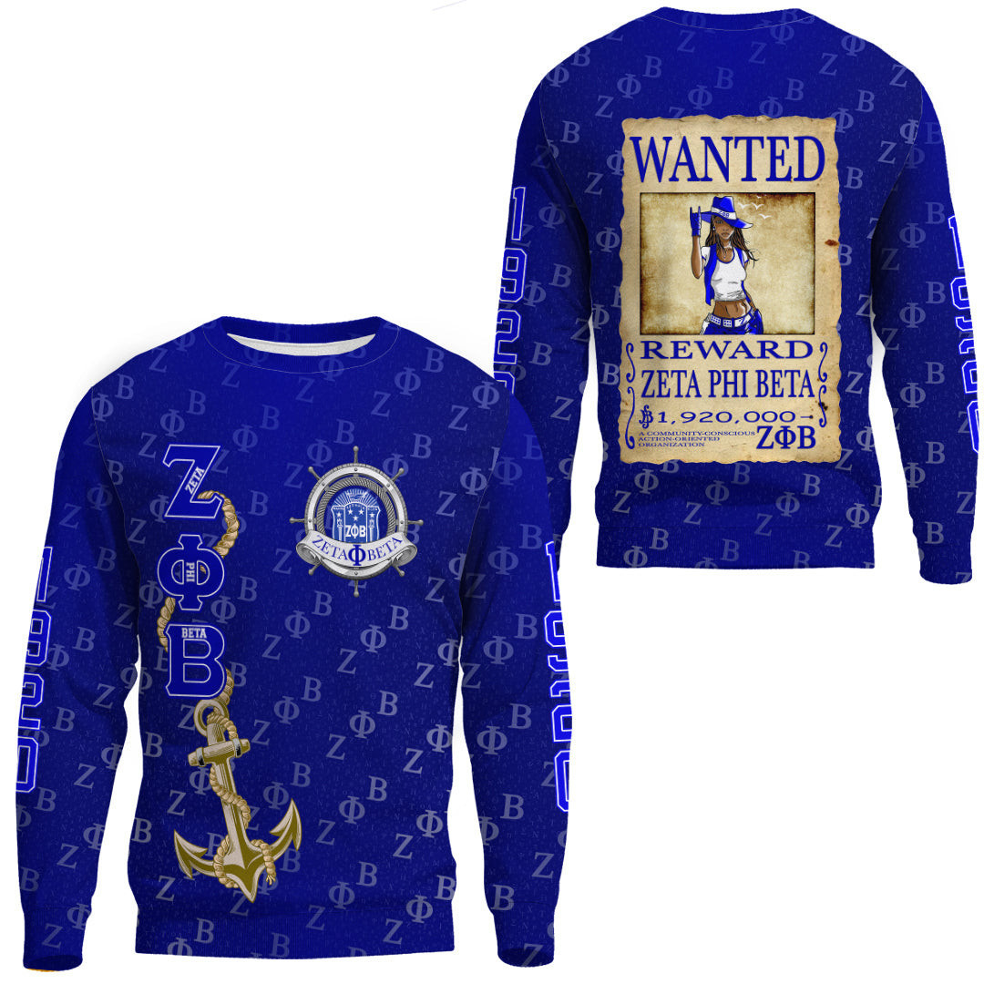 Africazone Clothing – Zeta Phi Beta Wanted Sweatshirts A35