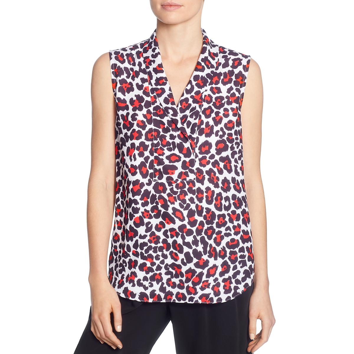 Womens Animal Print V-Neck Tank Top