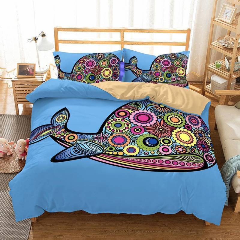 Animal Whale Printed Twinize Bedroom PillowsQueen 3d He3D Customize Bedding Set Duvet Cover SetBedroom Set Bedlinen