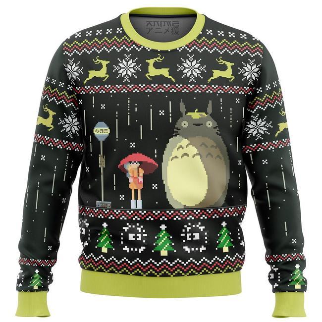 STUDIO GHIBLI TOTORO RAIN PREMIUM UGLY CHRISTMAS SWEATER – AMAZING GIFT IDEA – THANKSGIVING GIFT