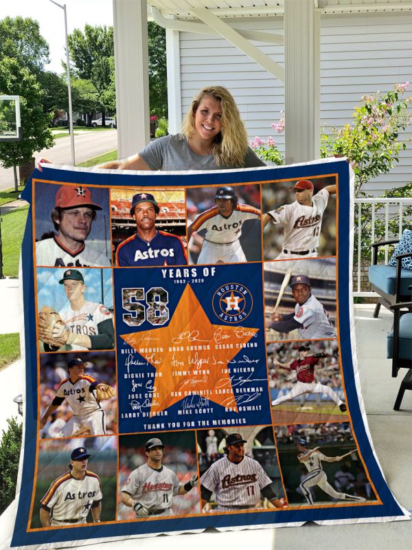 Houston Astros 58 Years Quilt Blanket I1D1