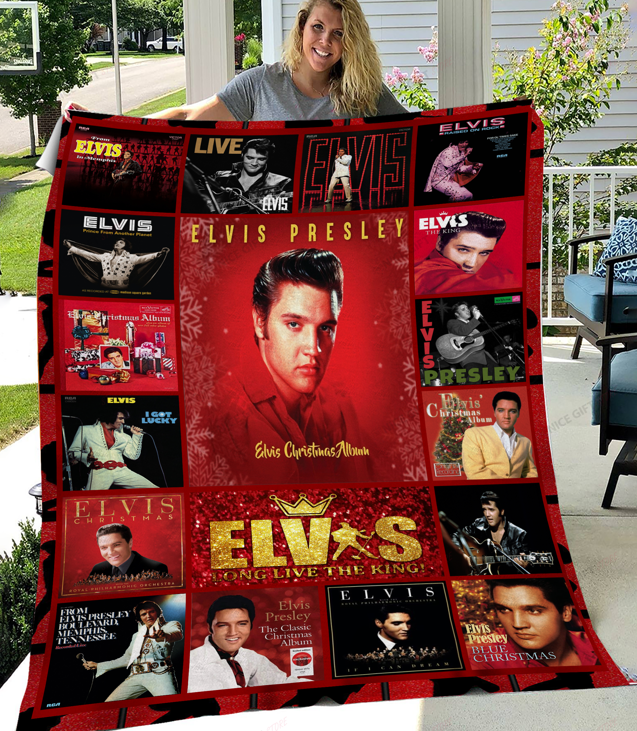 Elvis Presley Fleece Blanket Blk-B3S2